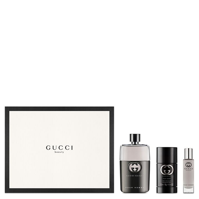 Gucci Guilty For Men By Gucci Eau de Toilette Spray 3.0 Gift Set 3 pcs