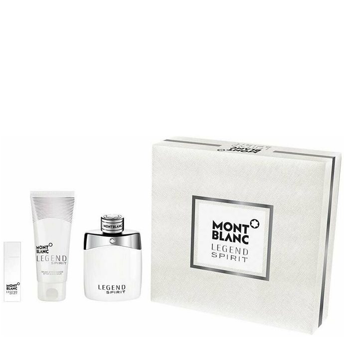 Legend Spirit For Men By Mont Blanc Eau de Toilette Spray 3.4 oz Gift set 3 pieces