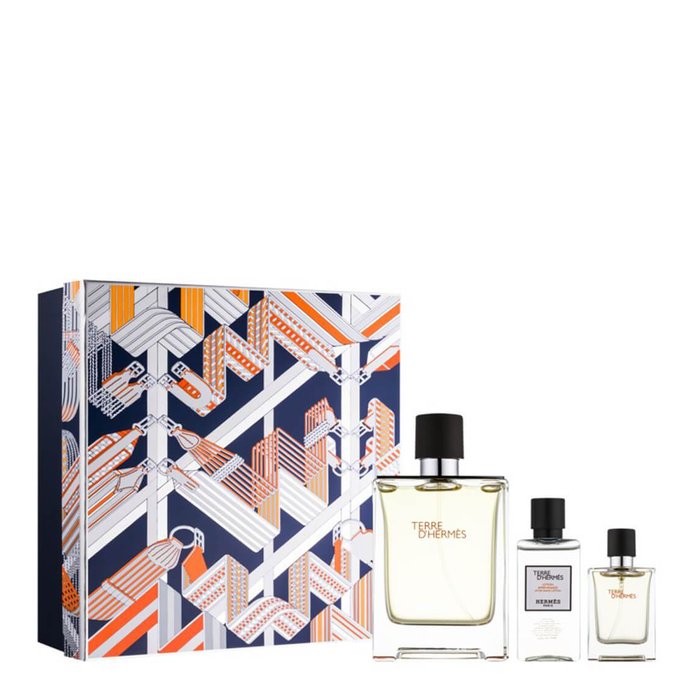 Terre D' Hermes For Men by Hermes Eau de Parfum Spray 2.5 oz Gift set 3 pieces